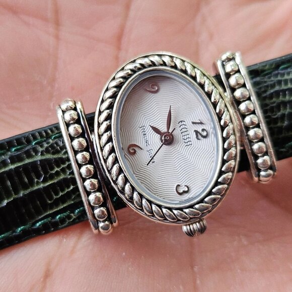 Ecclissi 925 Quartz Ladies Watch Interchangeable Genuine Leather Strap 8in - Picture 2 of 14